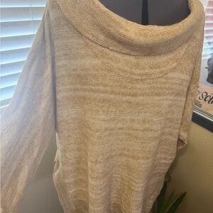 Anthropologie Elegant Beige Women's Cowl Neck Sweater